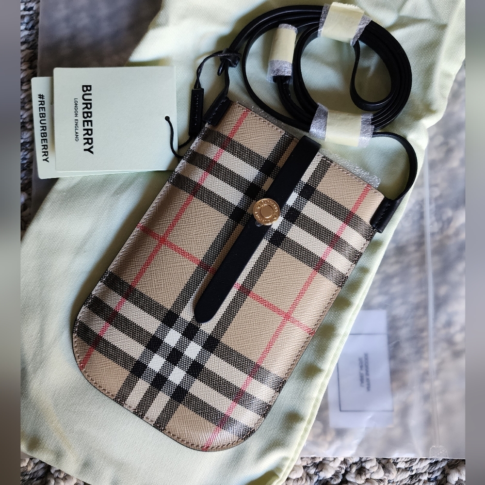 Burberry- Anne Vintage Check Phone Crossbody Bag